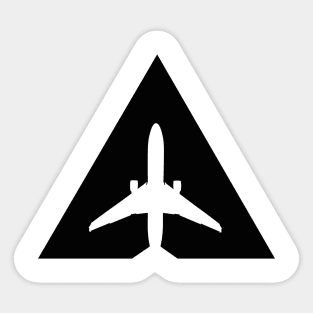 Airplane in triangle white Sticker
